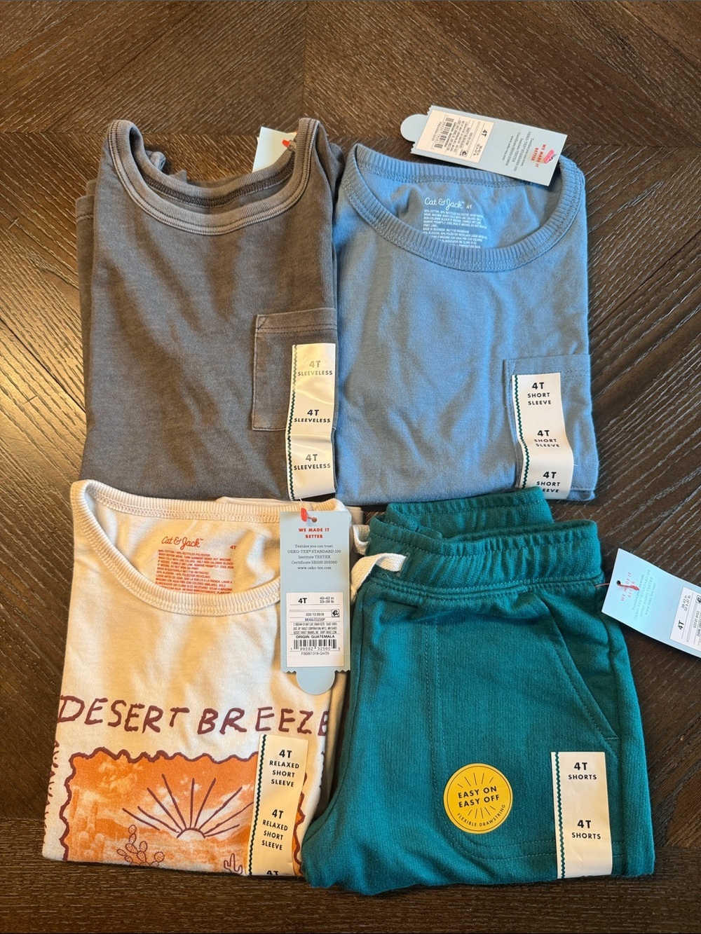 Cat & Jack Toddler Boys Tops & Shorts Set Size 4T New NWT